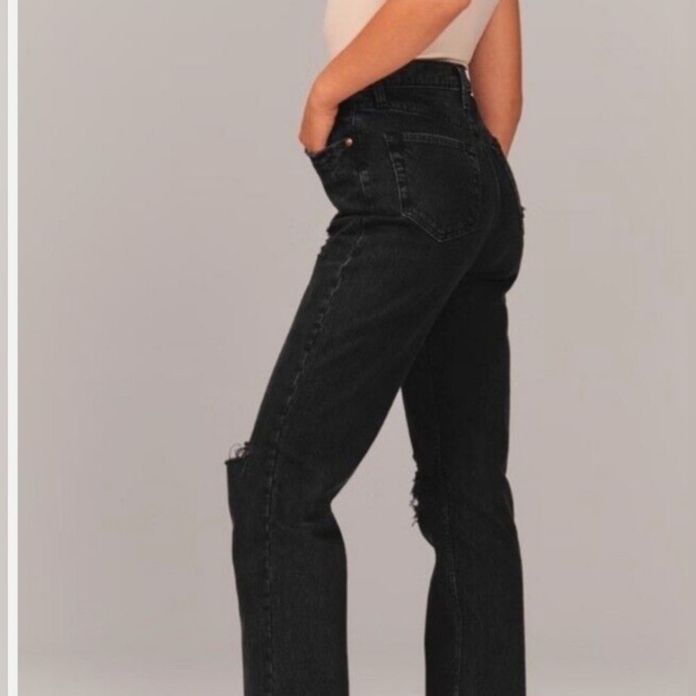 Abercrombie ultra high rise 90s straight jeans black